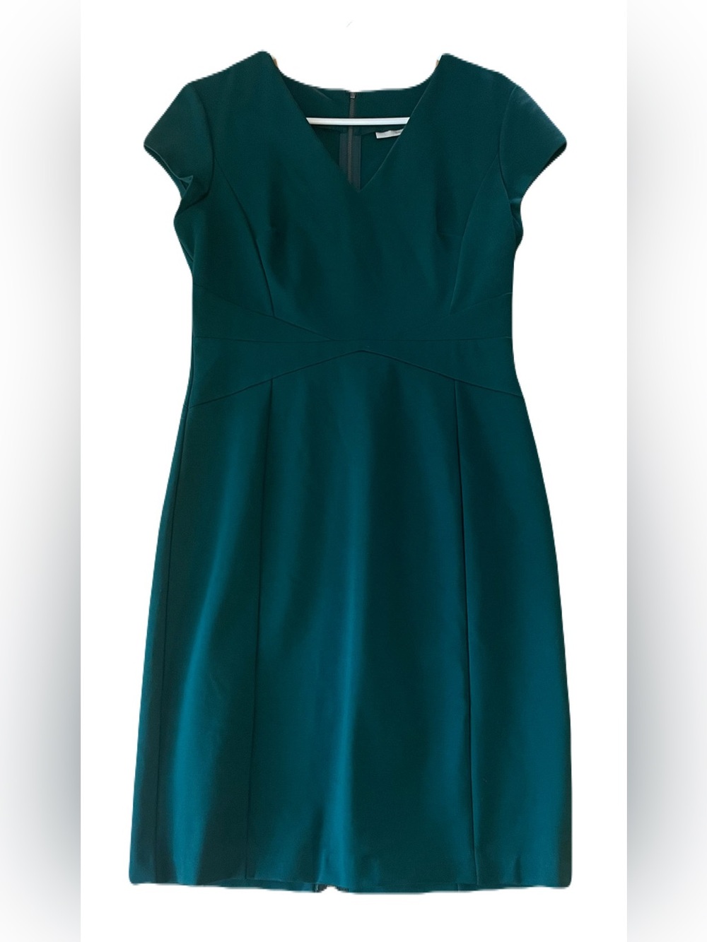 Halogen Emerald Green V-Neck Cap Sleeve Sheath Dress